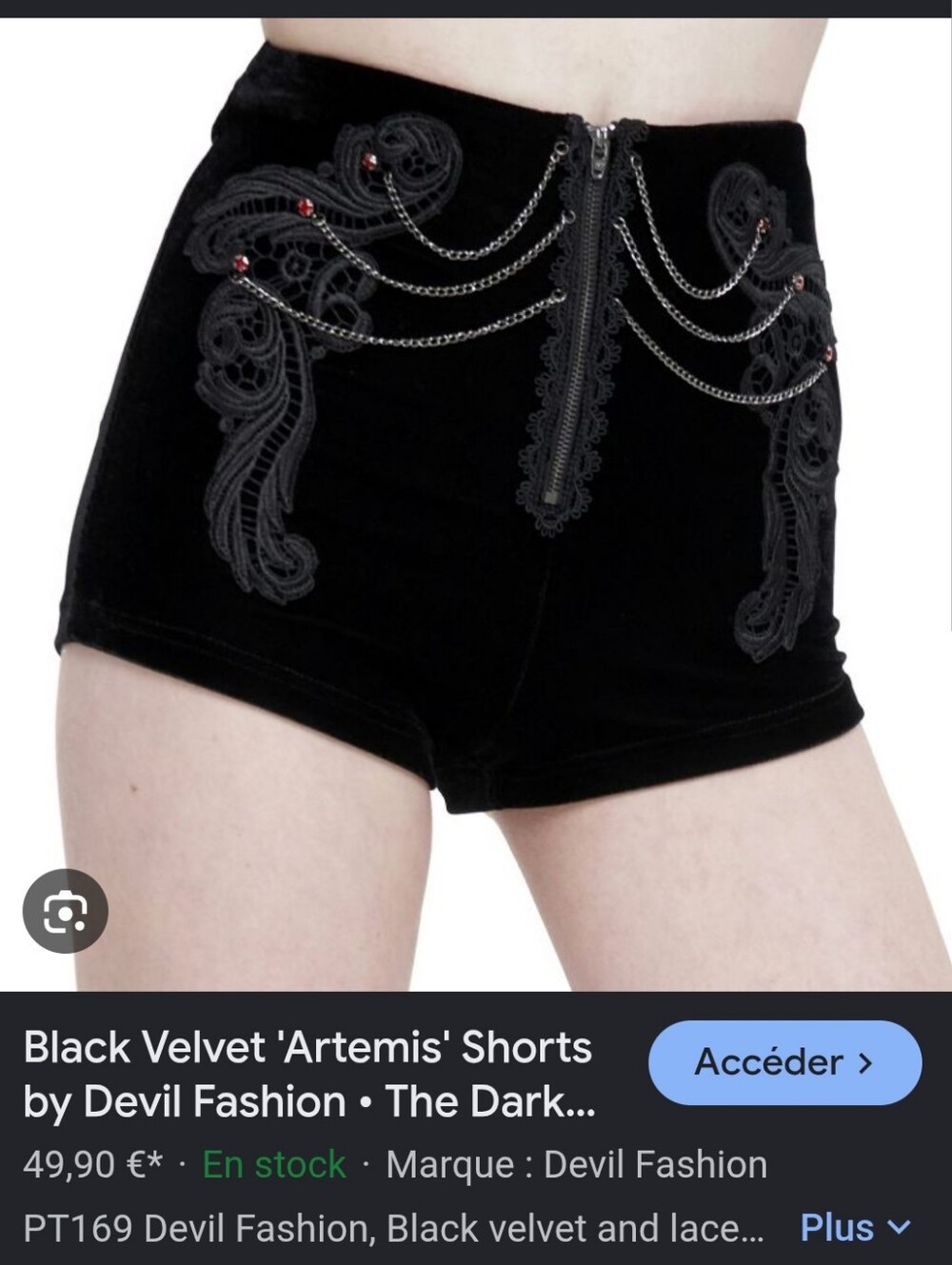 Embellished Black High-Waist Velvet Shorts